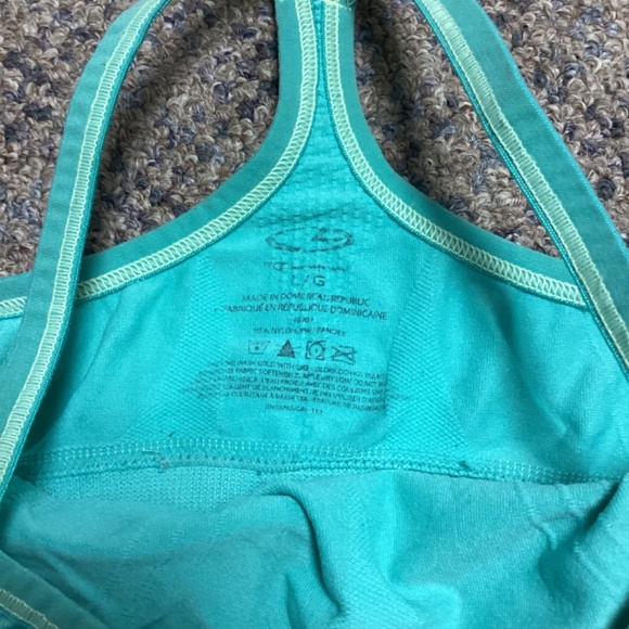 $5 Bundled * Champion Teal Blue Racerback Sports Bra * Size Girls Large - Picture 2 of 7
